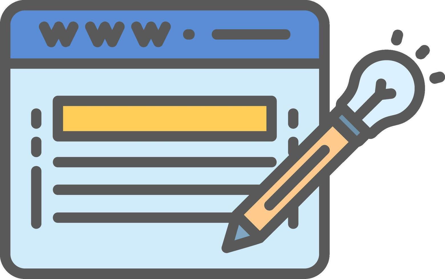 Website Design Line Filled Light Icon vector