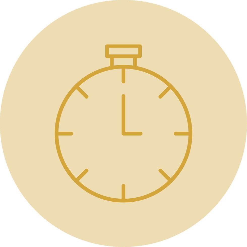 Timer Line Yellow Circle Icon vector