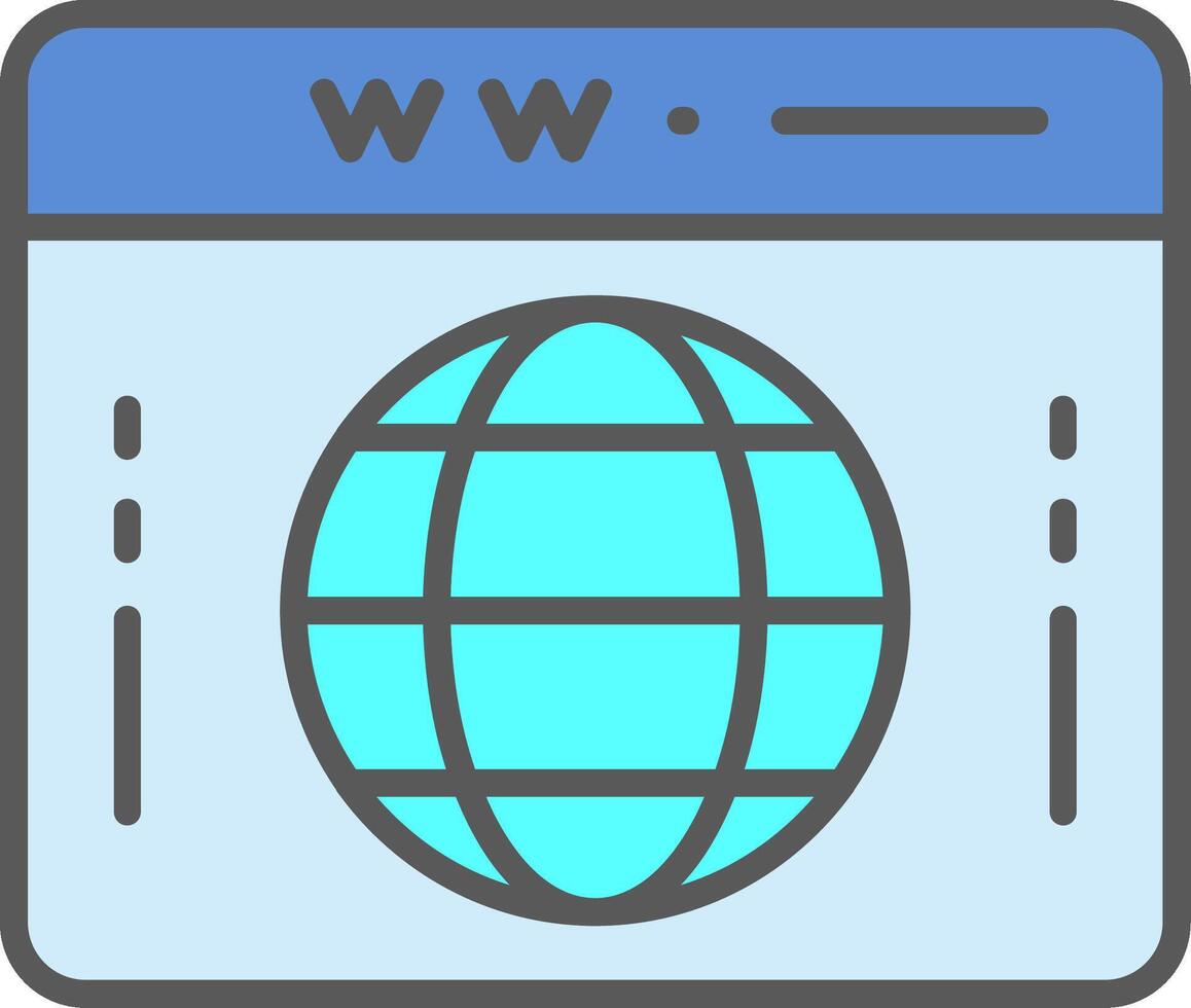 Domain Line Filled Light Icon vector
