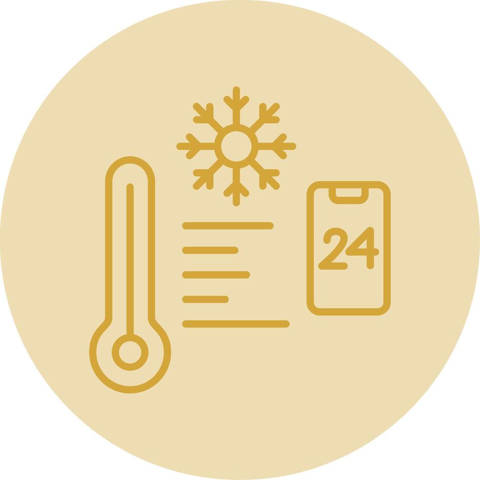 Temperature Control Line Yellow Circle Icon vector