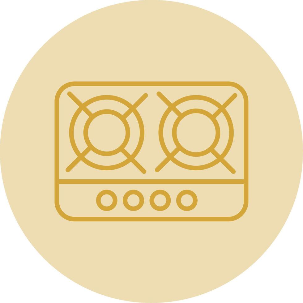 Hob Line Yellow Circle Icon vector