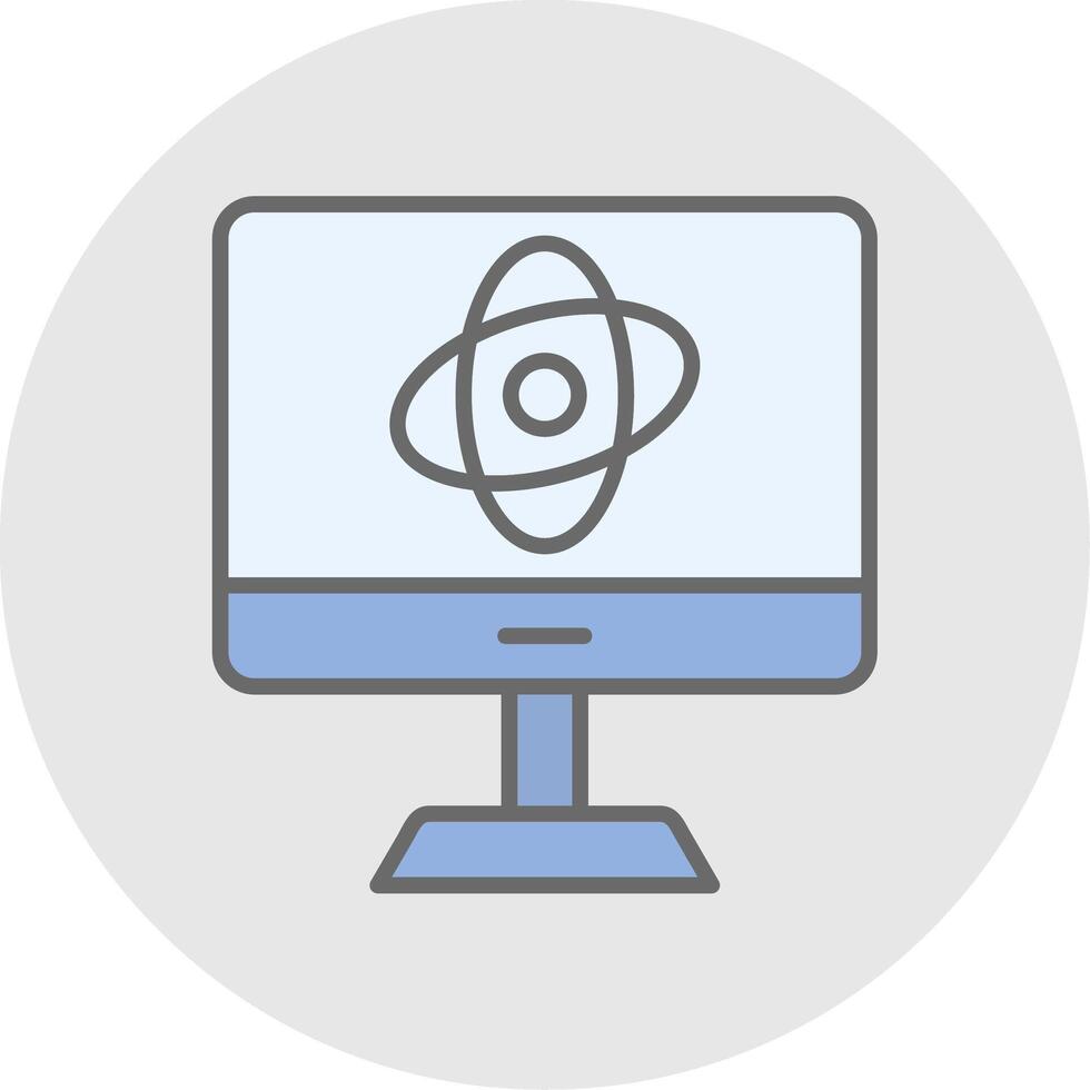 Computer Science Line Filled Light Icon vector