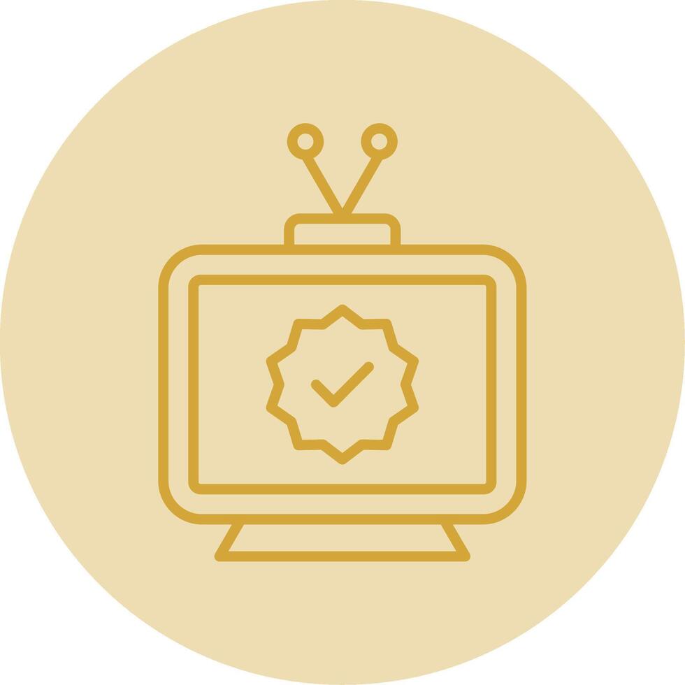 Television Line Yellow Circle Icon vector