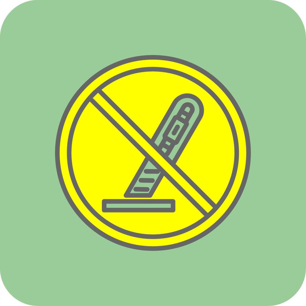 Prohibited Sign Filled Yellow Icon vector
