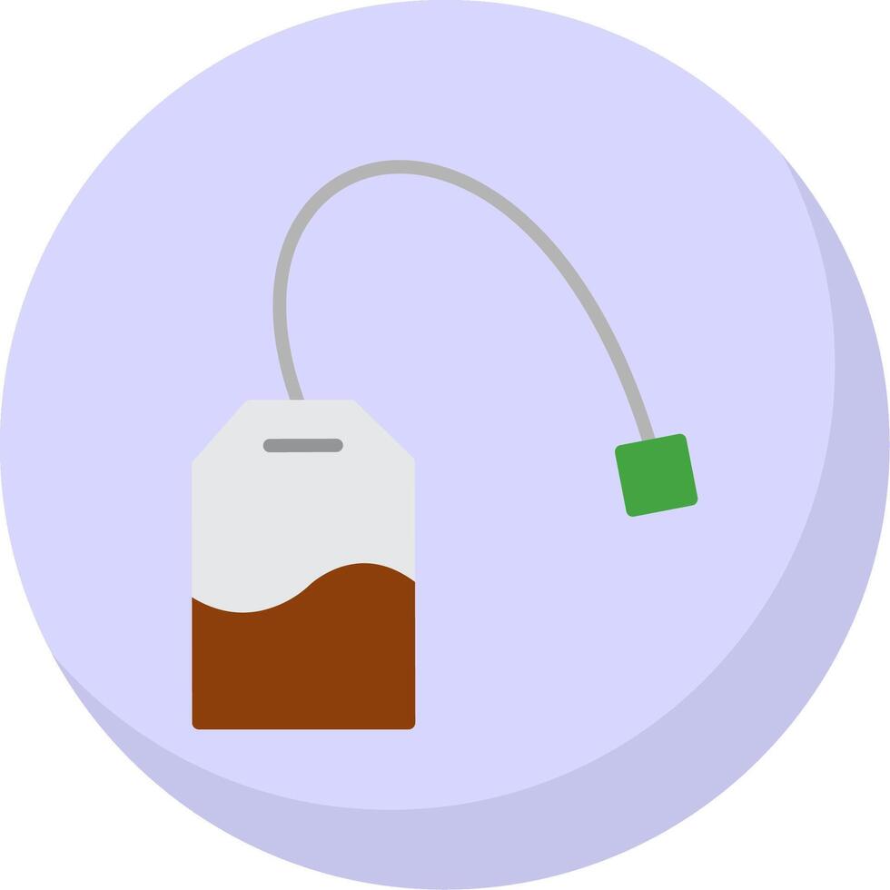 Tea Bag Flat Bubble Icon vector