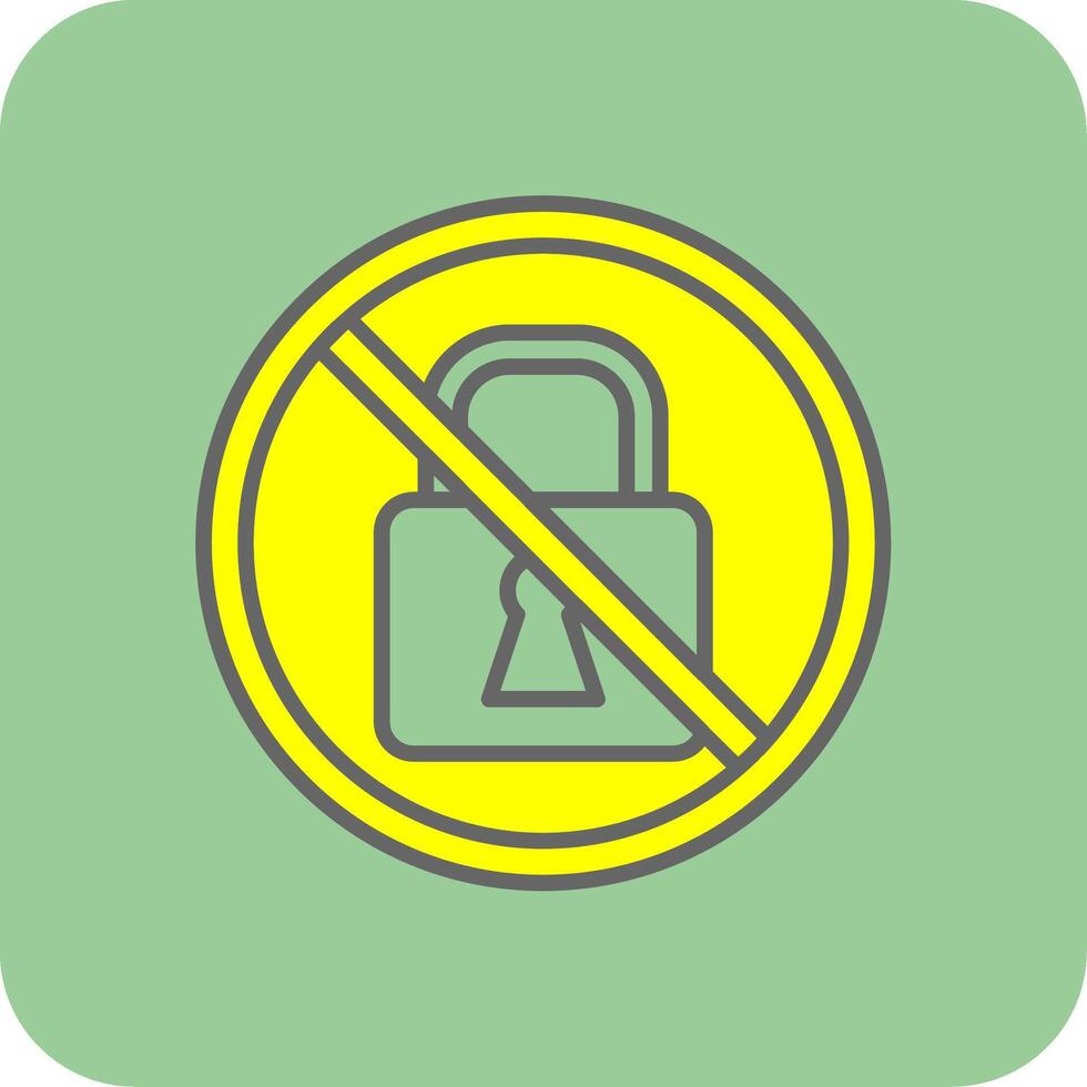 Prohibited Sign Filled Yellow Icon vector