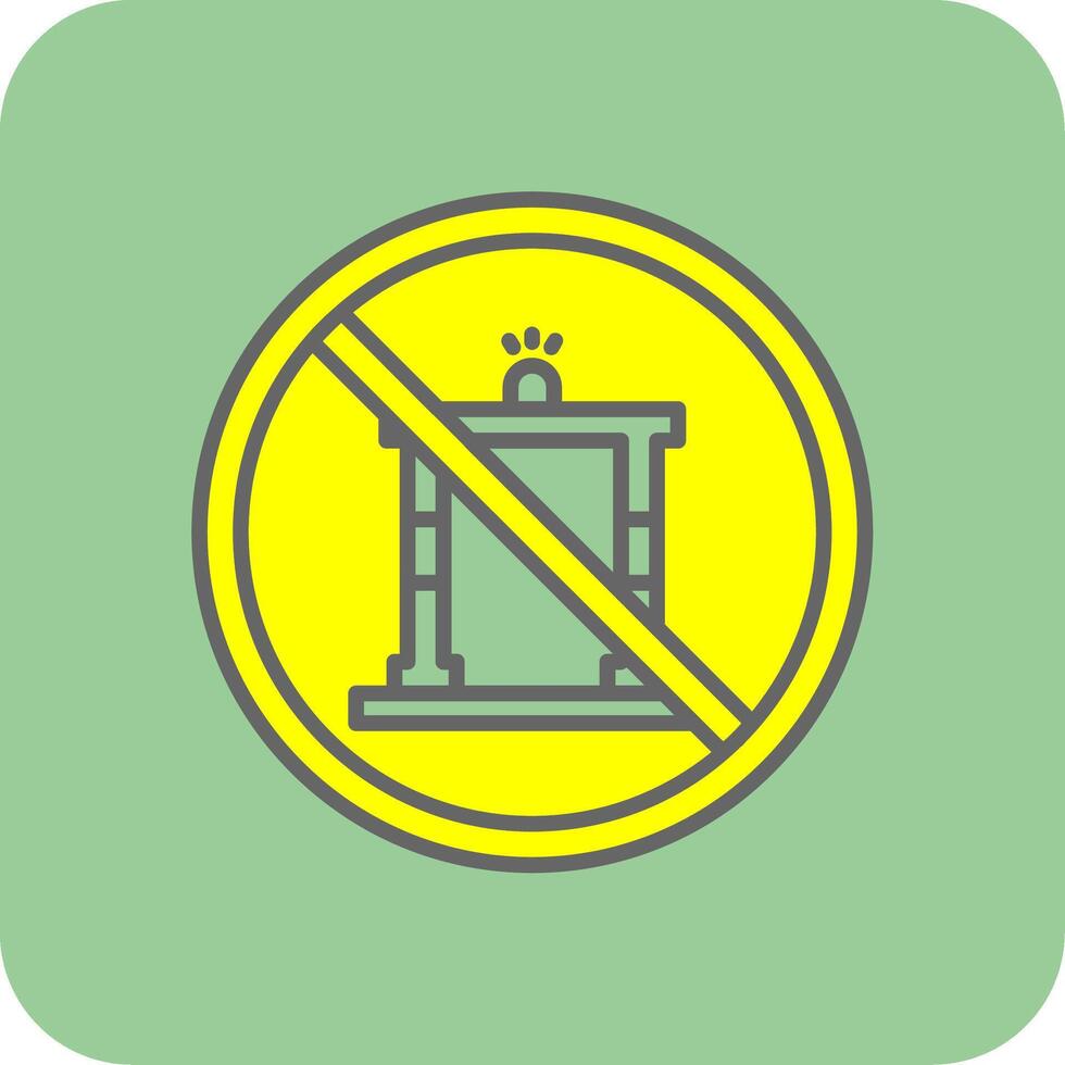 Prohibited Sign Filled Yellow Icon vector
