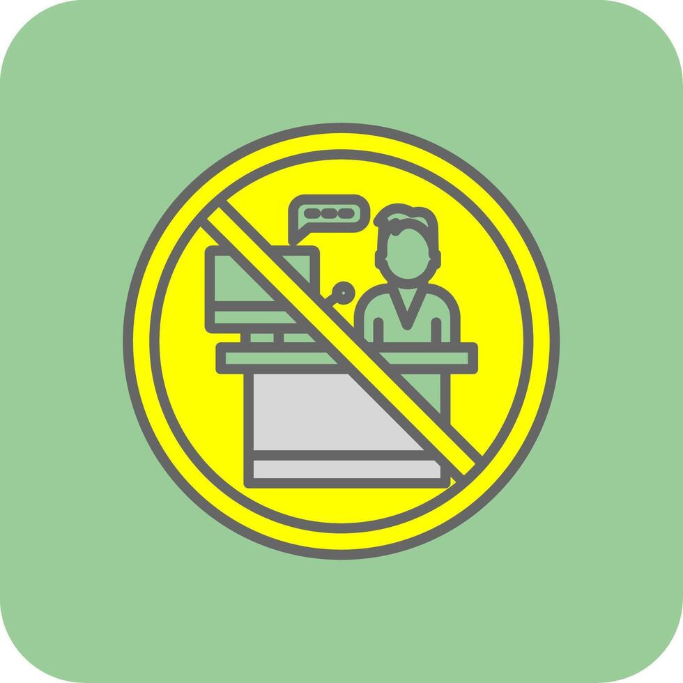 Prohibited Sign Filled Yellow Icon vector