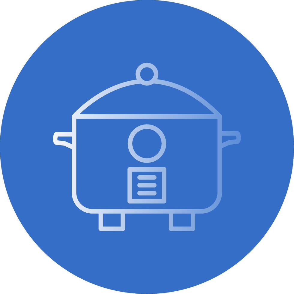 Rice Cooker Flat Bubble Icon vector