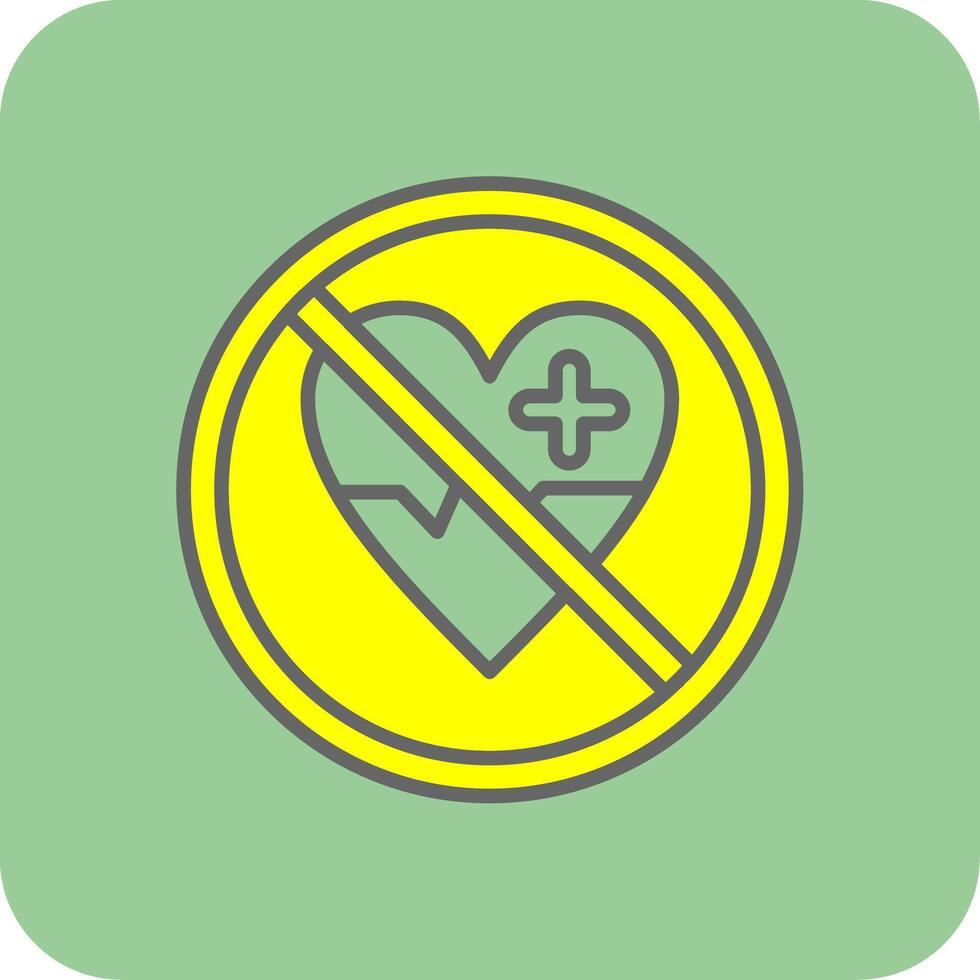 Prohibited Sign Filled Yellow Icon vector