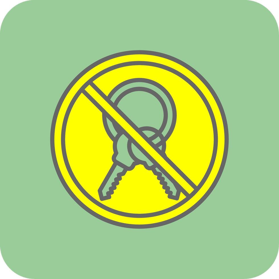 Prohibited Sign Filled Yellow Icon vector