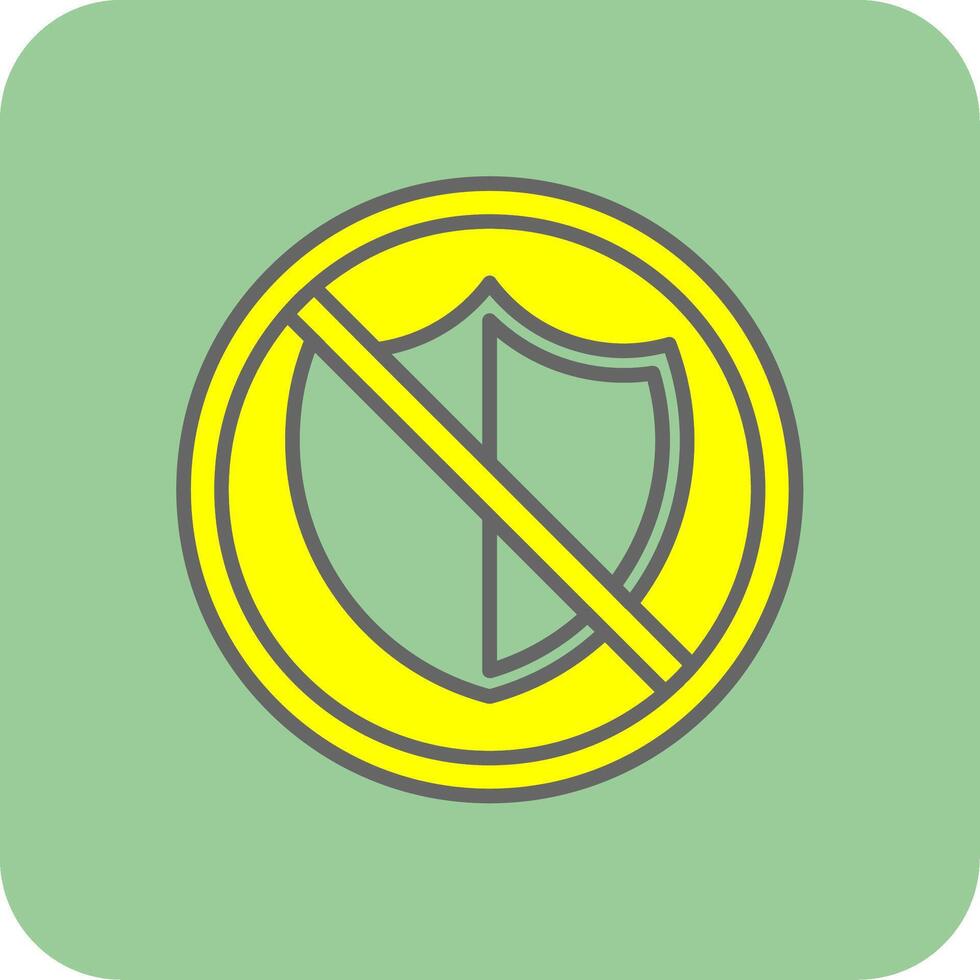 No Security Filled Yellow Icon vector