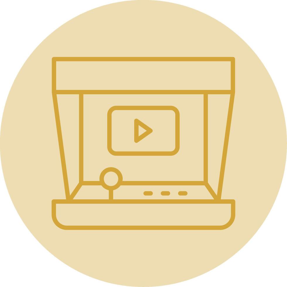 Arcade Line Yellow Circle Icon vector