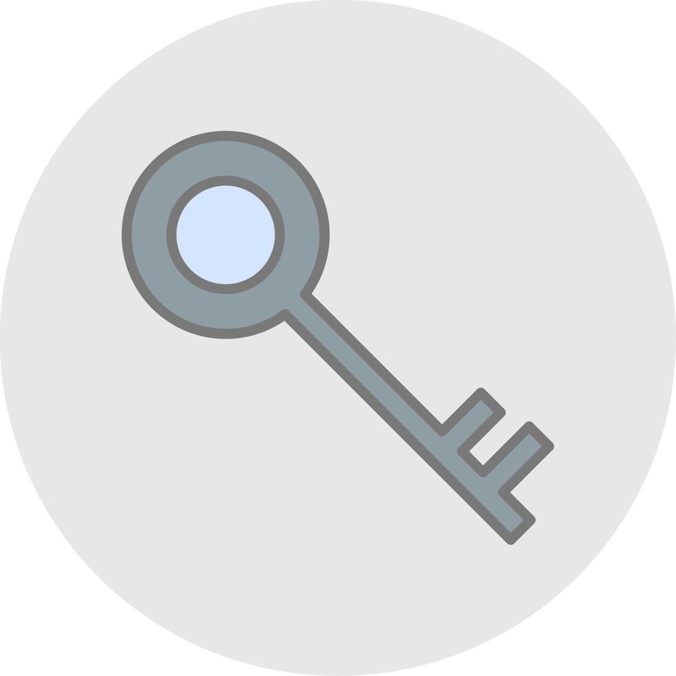 Key Line Filled Light Icon vector