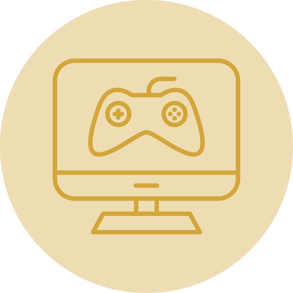 Screen Line Yellow Circle Icon vector