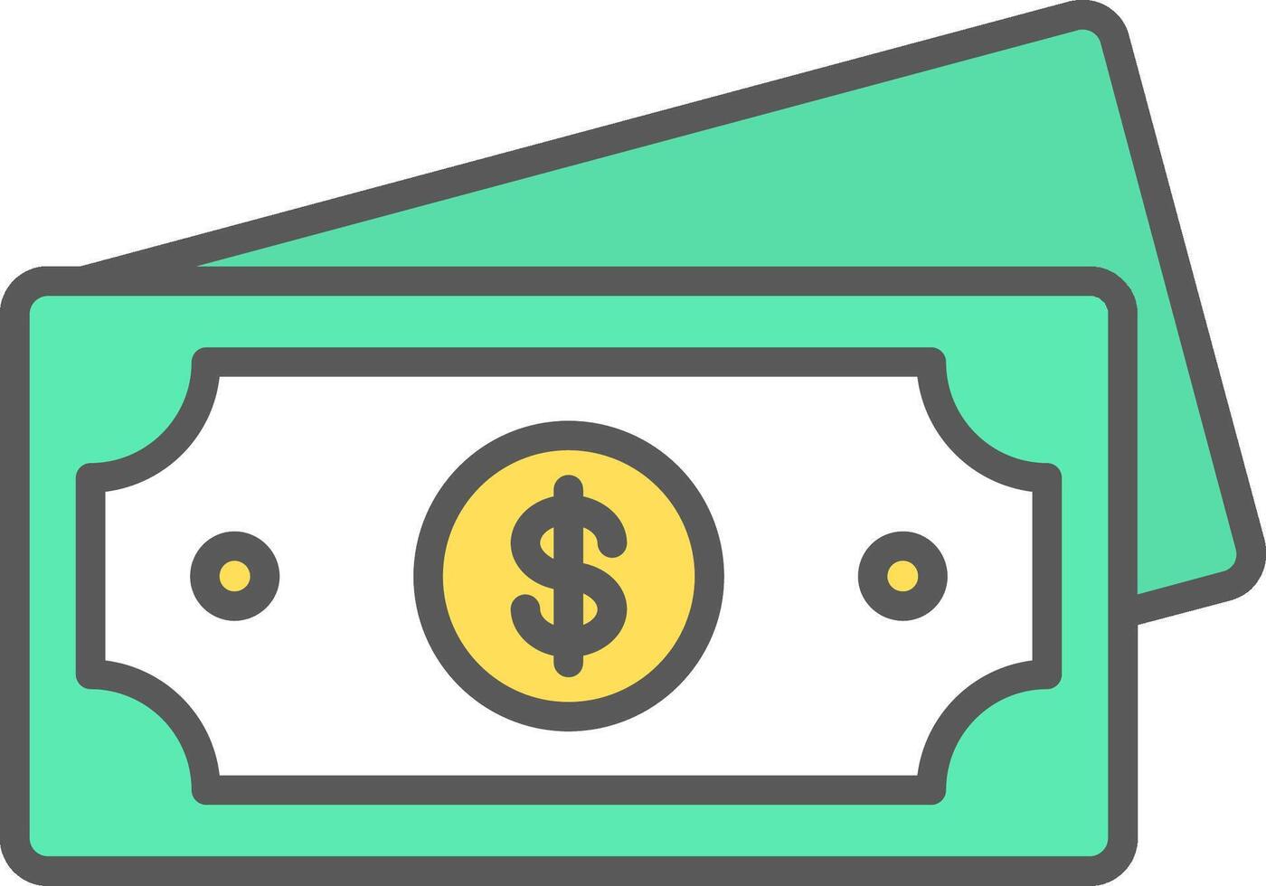 Dollar Line Filled Light Icon vector