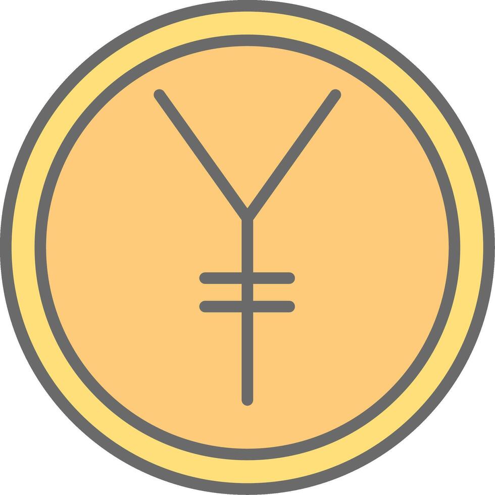 Yen Line Filled Light Icon vector