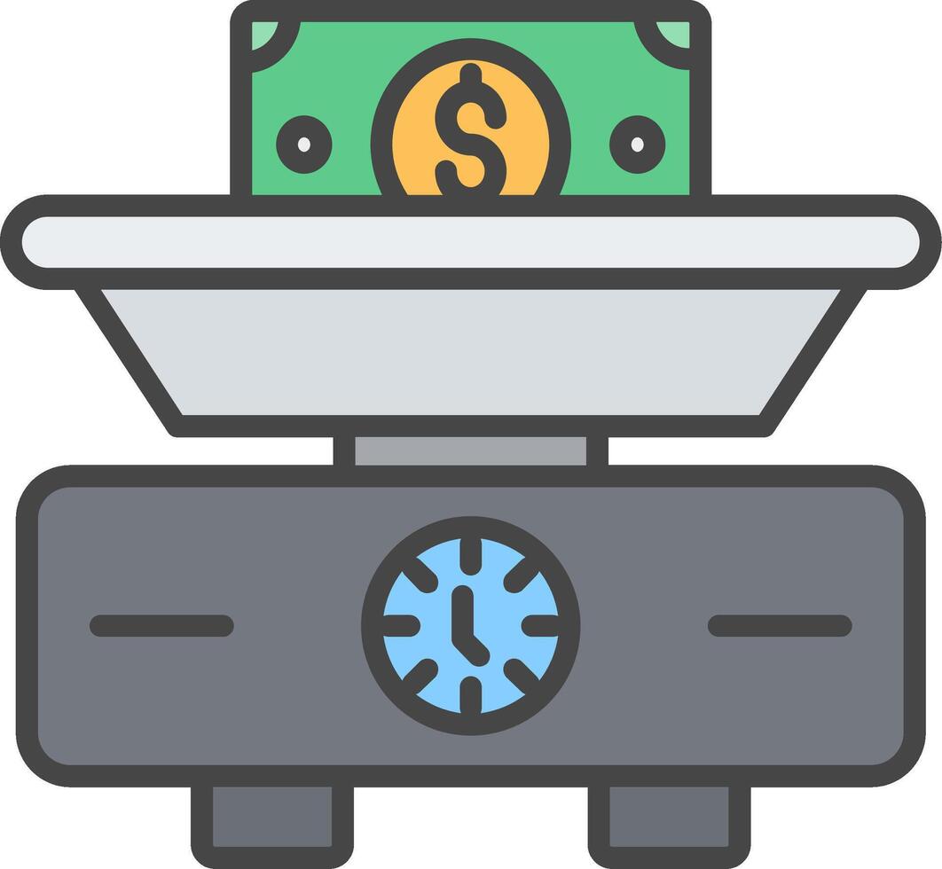 Weighing Scale Line Filled Light Icon vector