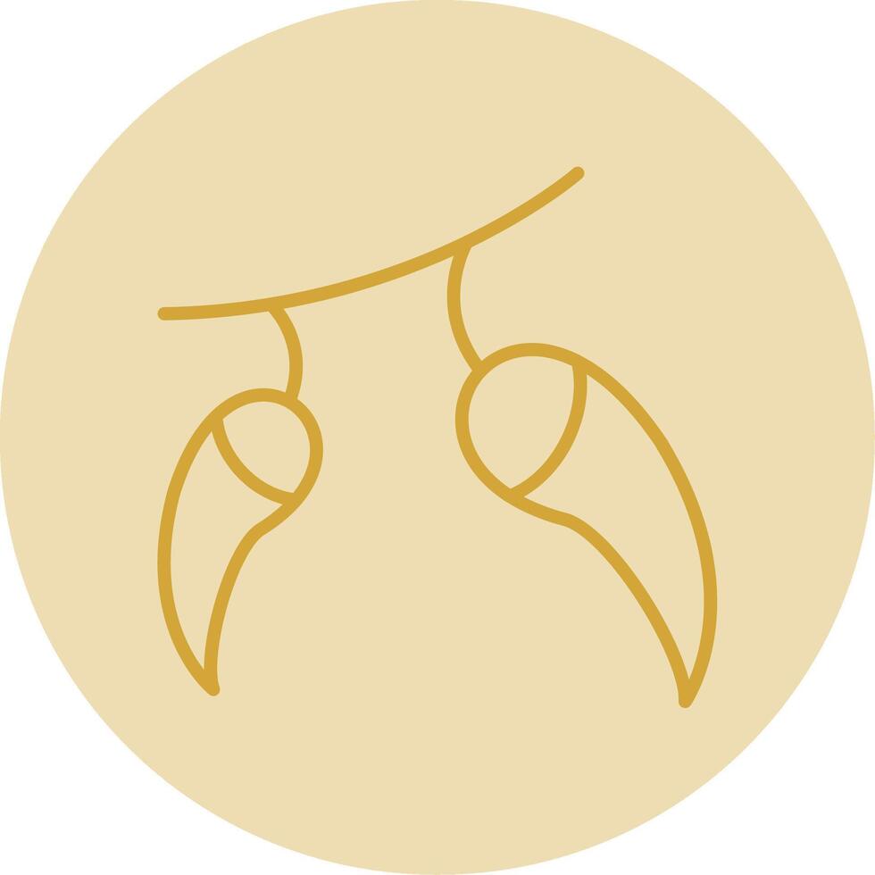 Chilli Line Yellow Circle Icon vector
