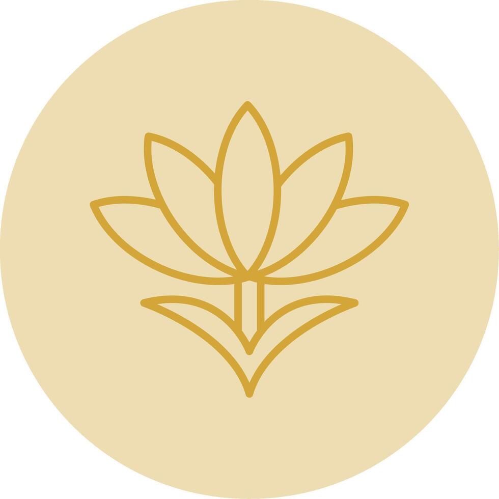 Saffron Line Yellow Circle Icon vector