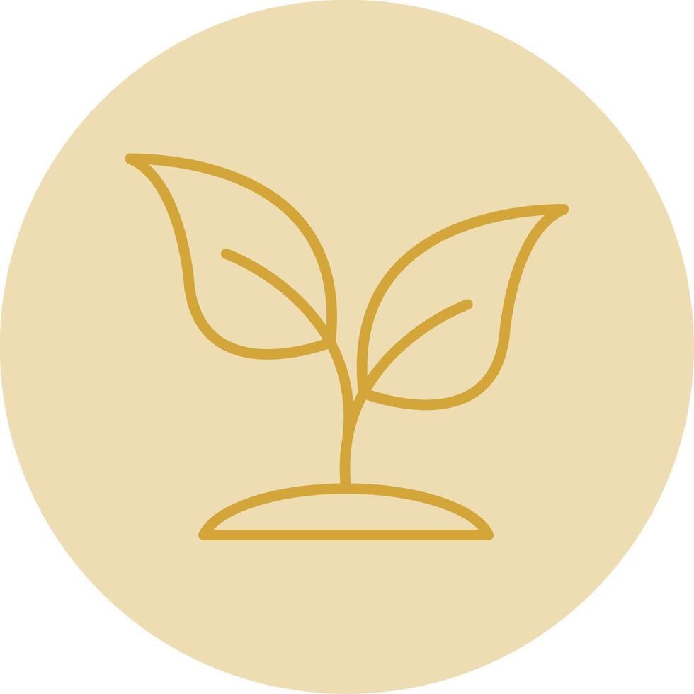 Basil Line Yellow Circle Icon vector