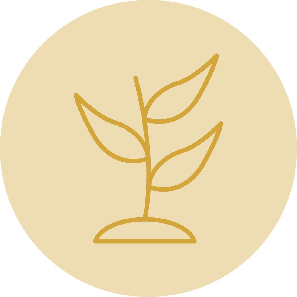 Plant Line Yellow Circle Icon vector