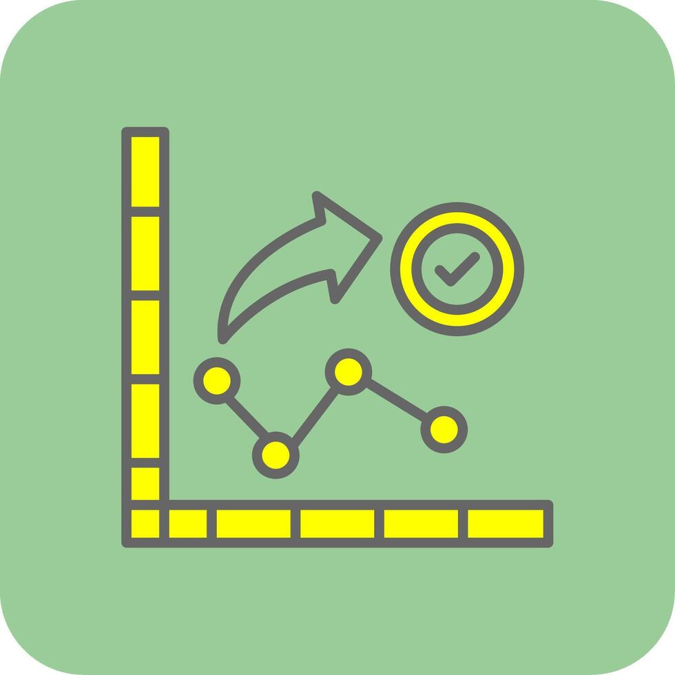Chart Filled Yellow Icon vector