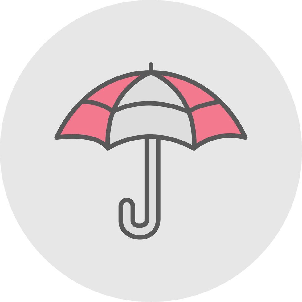 Parasol Line Filled Light Icon vector