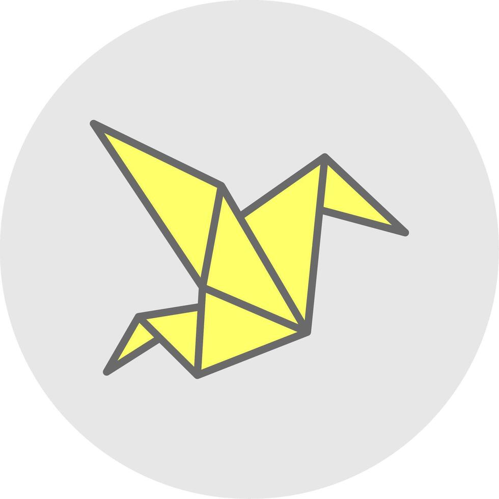 Origami Line Filled Light Icon vector