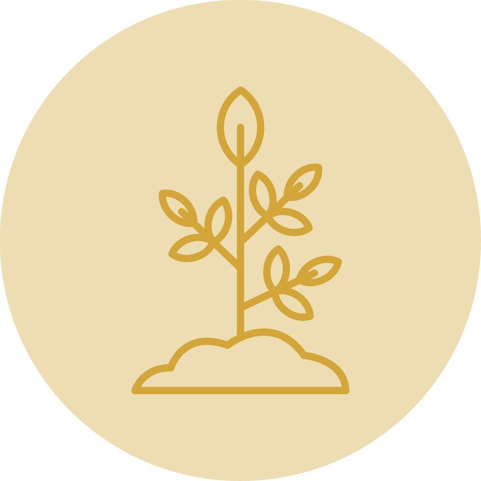 Plant Line Yellow Circle Icon vector