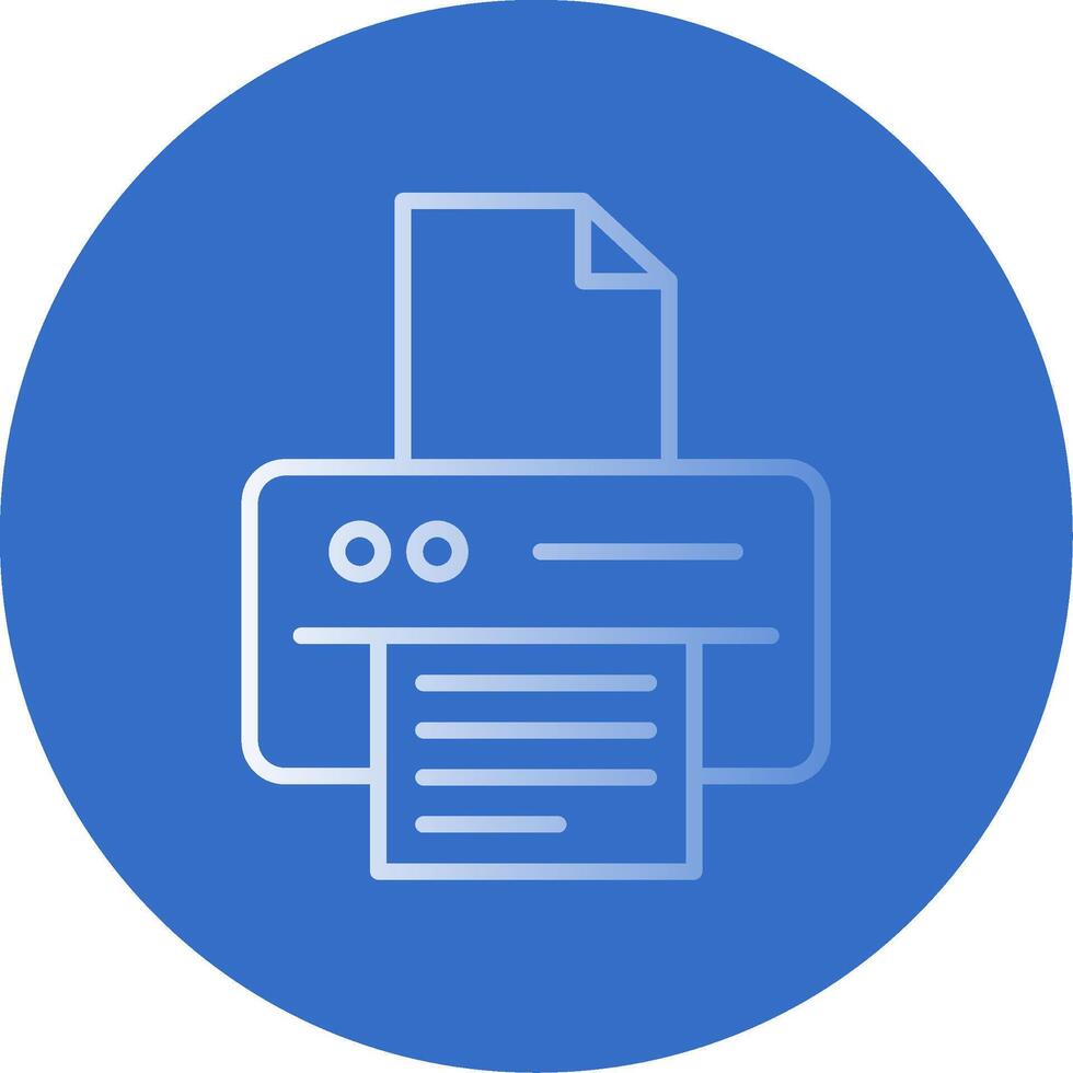 Printer Flat Bubble Icon vector