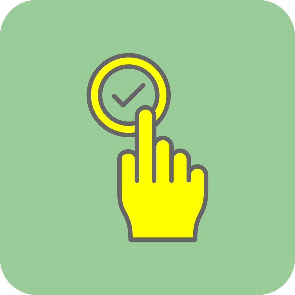 Button Filled Yellow Icon vector