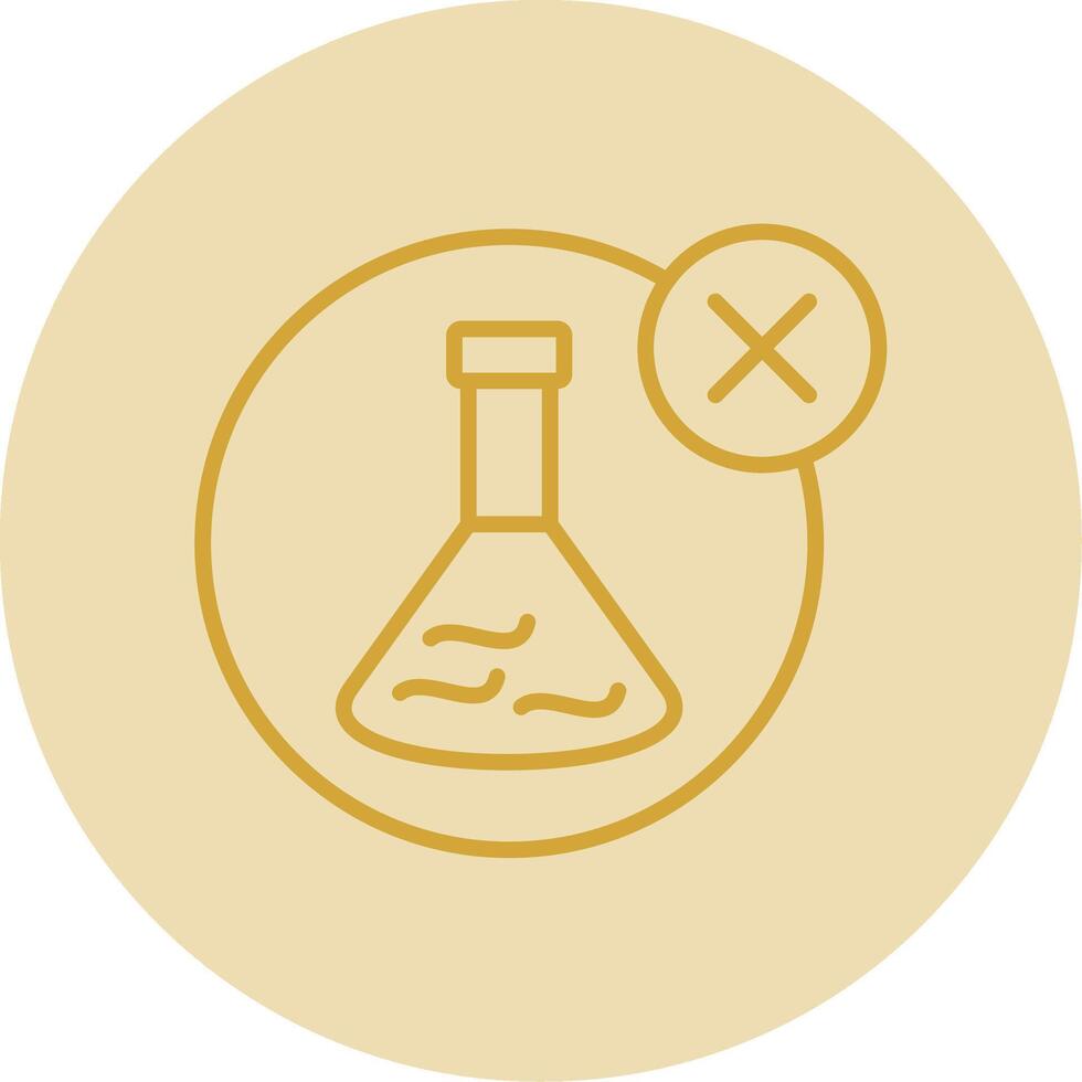 No Chemical Line Yellow Circle Icon vector