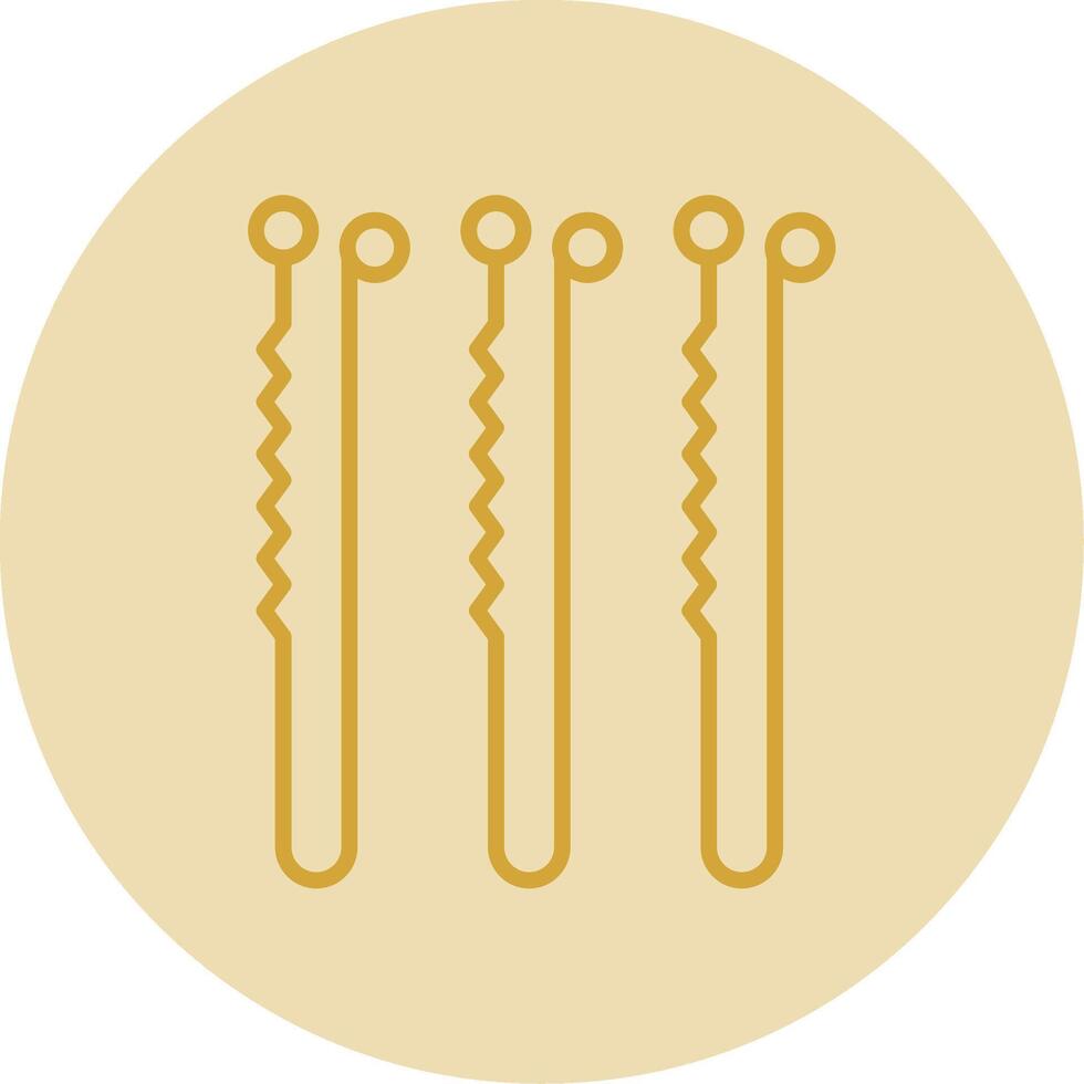 Bobby Pin Line Yellow Circle Icon vector
