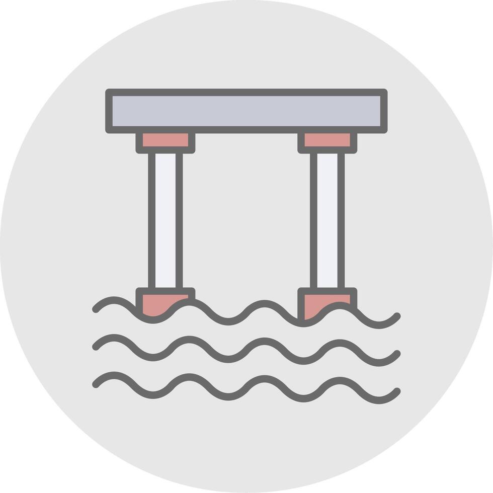 Bridge Line Filled Light Icon vector