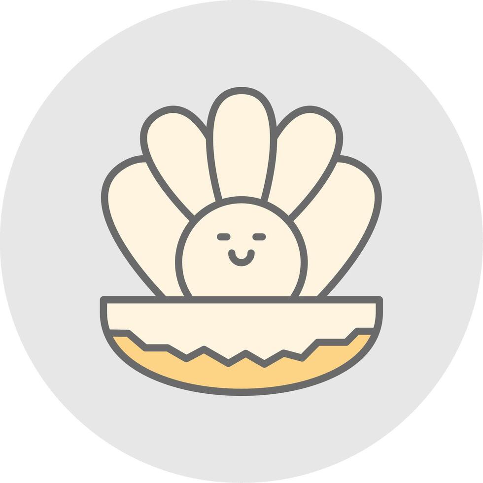 Oyster Line Filled Light Icon vector