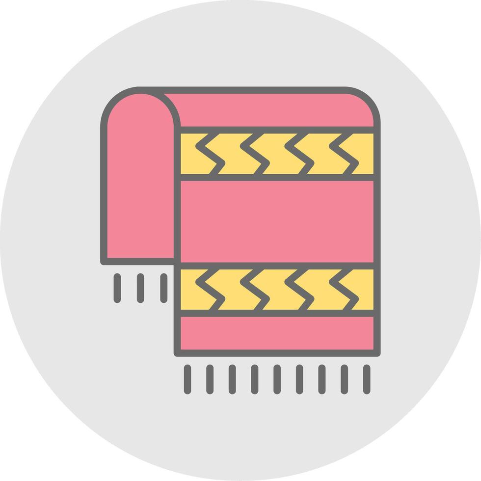 Beach Towel Line Filled Light Icon vector