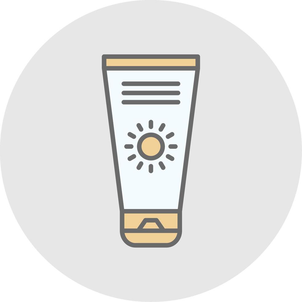 Sun Cream Line Filled Light Icon vector