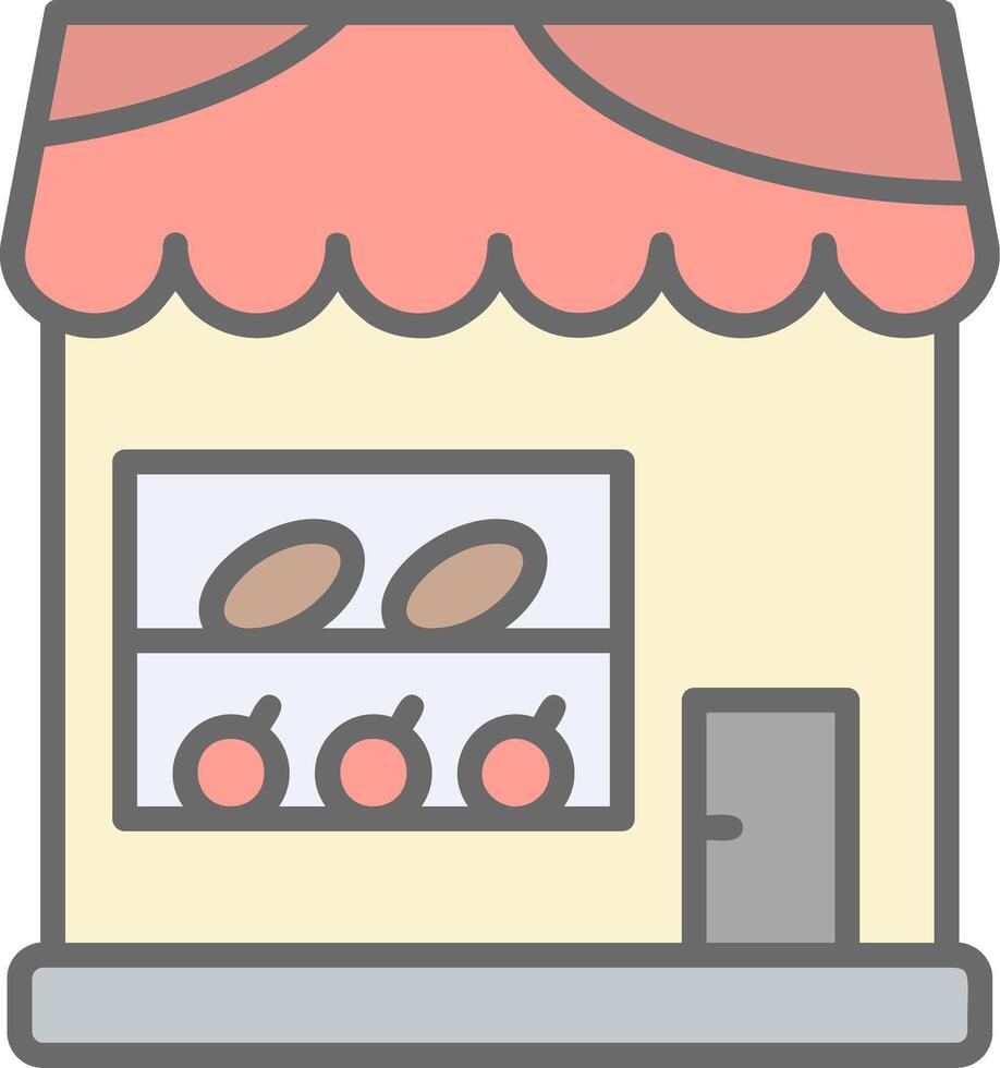 Food Store Line Filled Light Icon vector