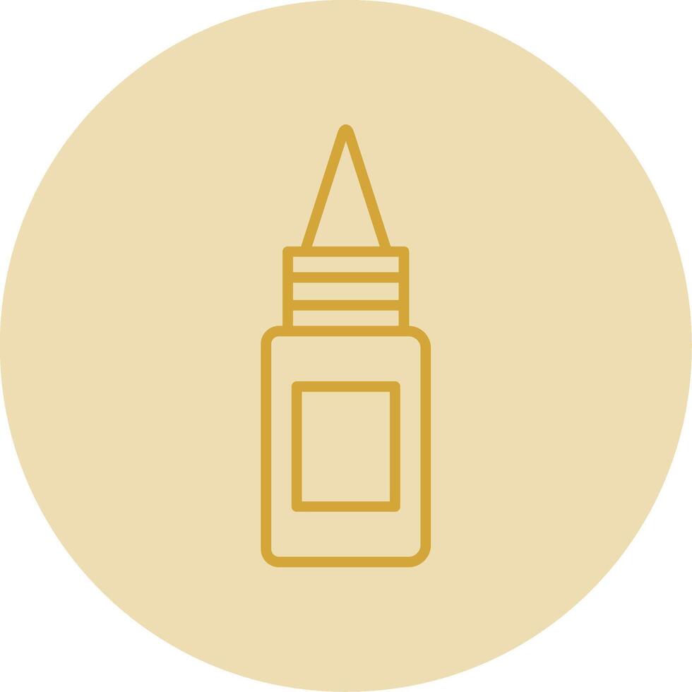 Bottle Line Yellow Circle Icon vector