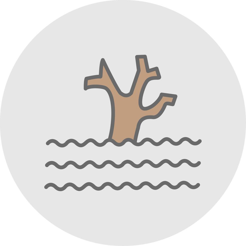 Flood Line Filled Light Icon vector
