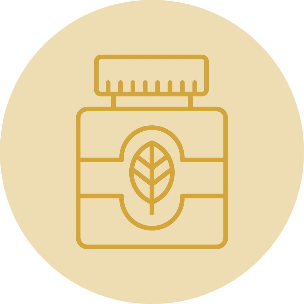 Essential Oil Line Yellow Circle Icon vector