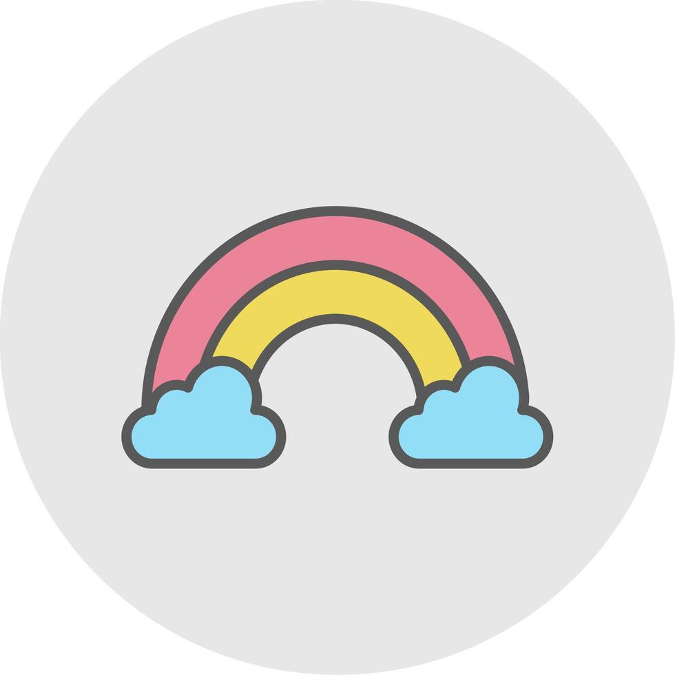 Rainbow Line Filled Light Icon vector