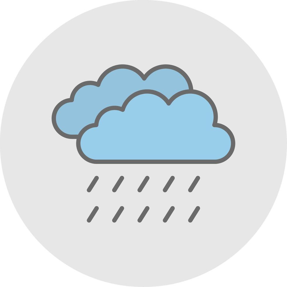 Raining Line Filled Light Icon vector