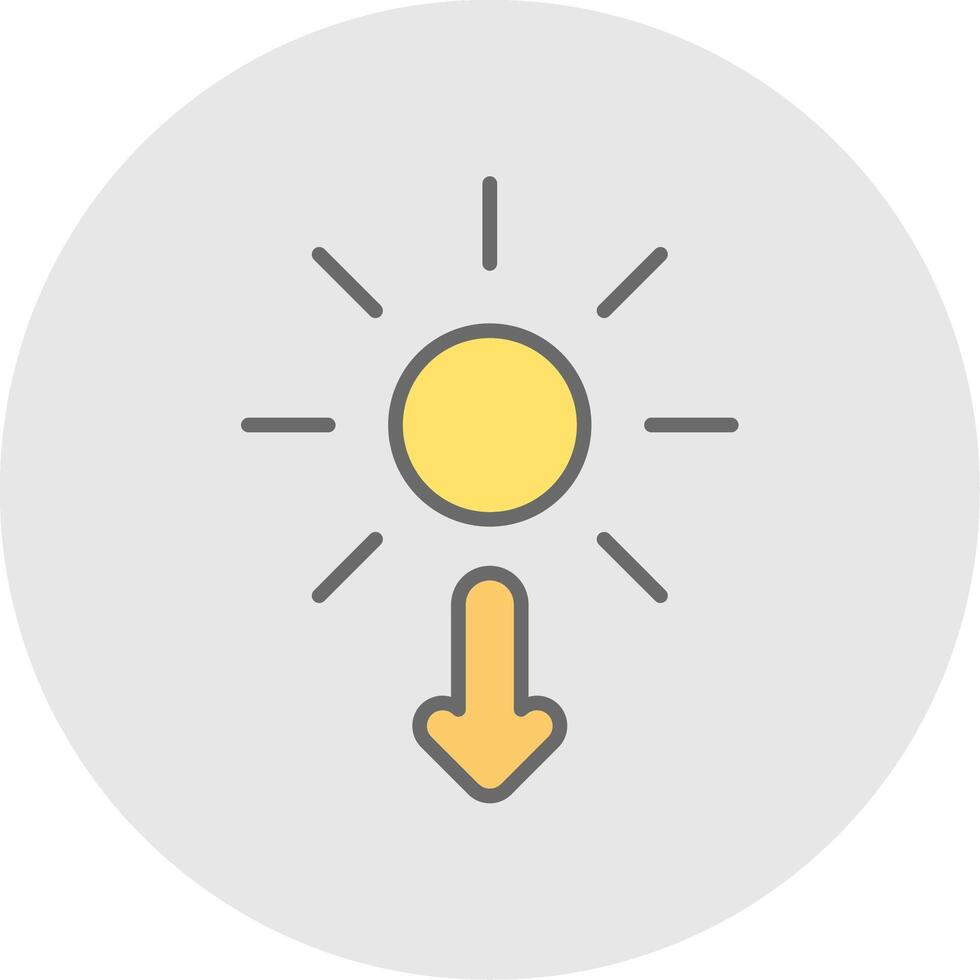 Sun Line Filled Light Icon vector