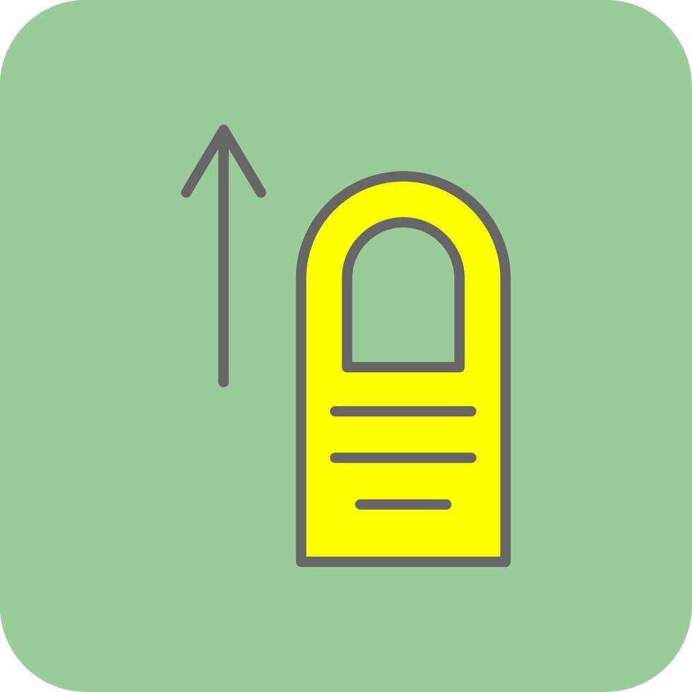 Tap Up Filled Yellow Icon vector