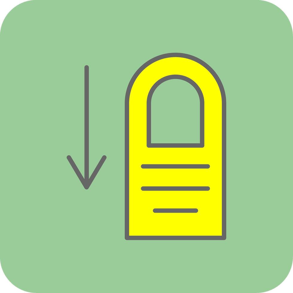 Tap Down Filled Yellow Icon vector