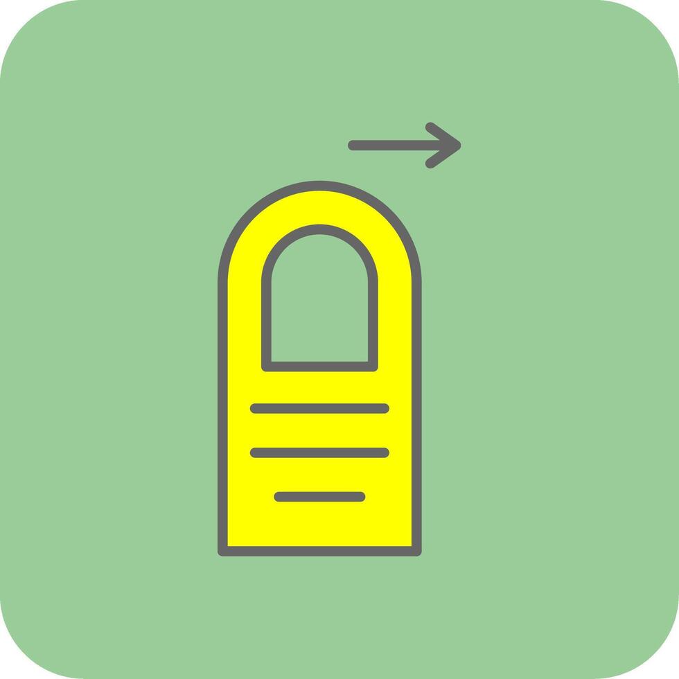Tap Right Filled Yellow Icon vector
