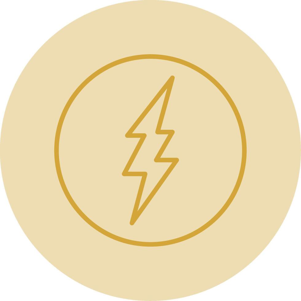 Lightning Line Yellow Circle Icon vector