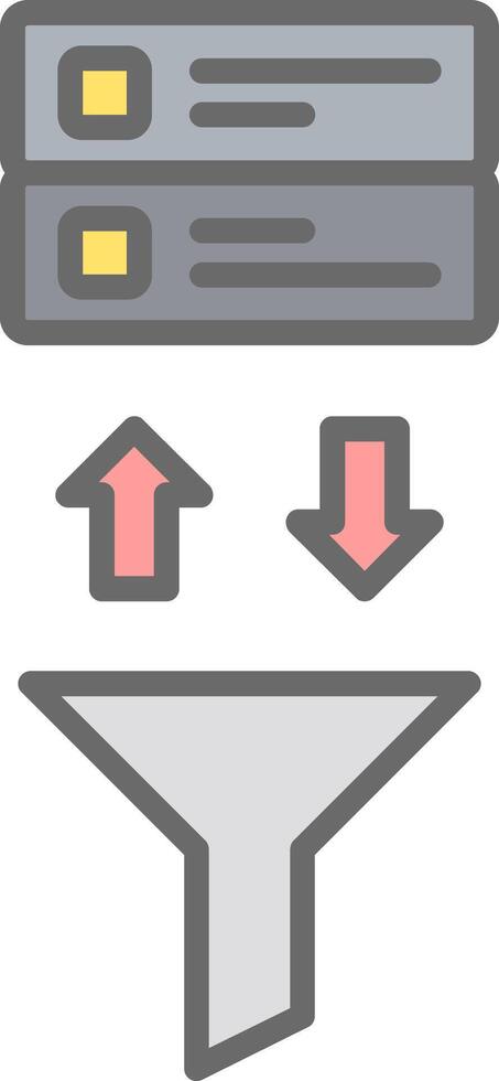 Filtering Line Filled Light Icon vector